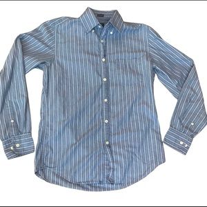 J Crew Blue Pinstriped Long sleeve Dress shirt
